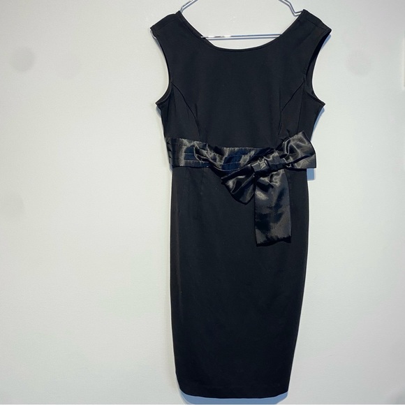 ๐๏ธ 4 for 20$ / Airoldi Bodycon Dress Point de Rome Bow / Black / S - Picture 1 of 11